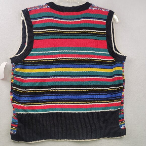 I.C. Isaacs 1990s Sweater Vest Medium Button Down Knit Fair Isle Deadstock New - Picture 3 of 9